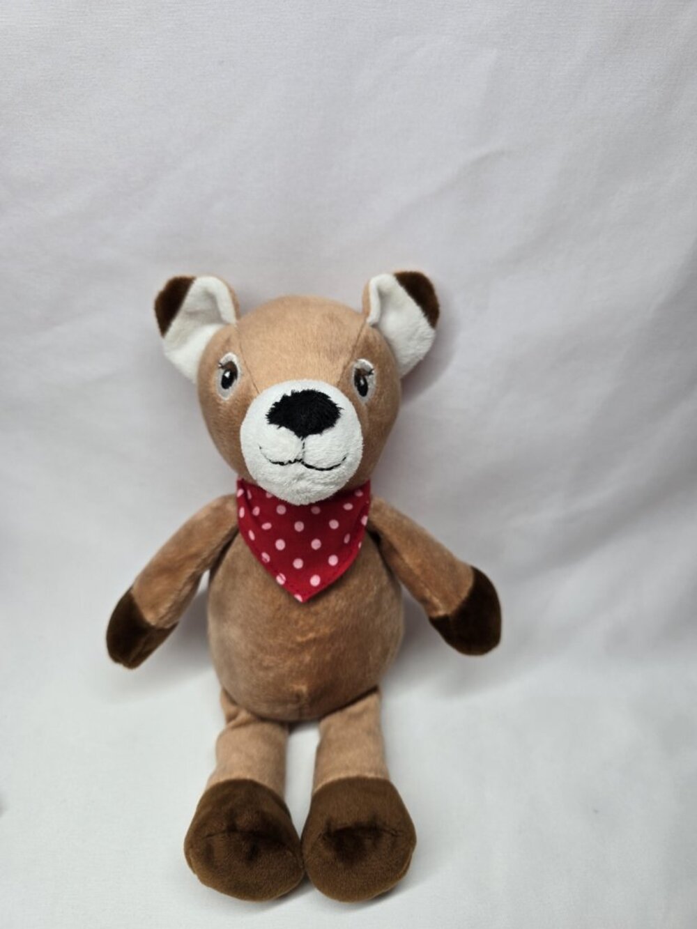 Kinder Surprise plush Deer 10" Red bandana Stuffed sewn eyes soft White Tail
